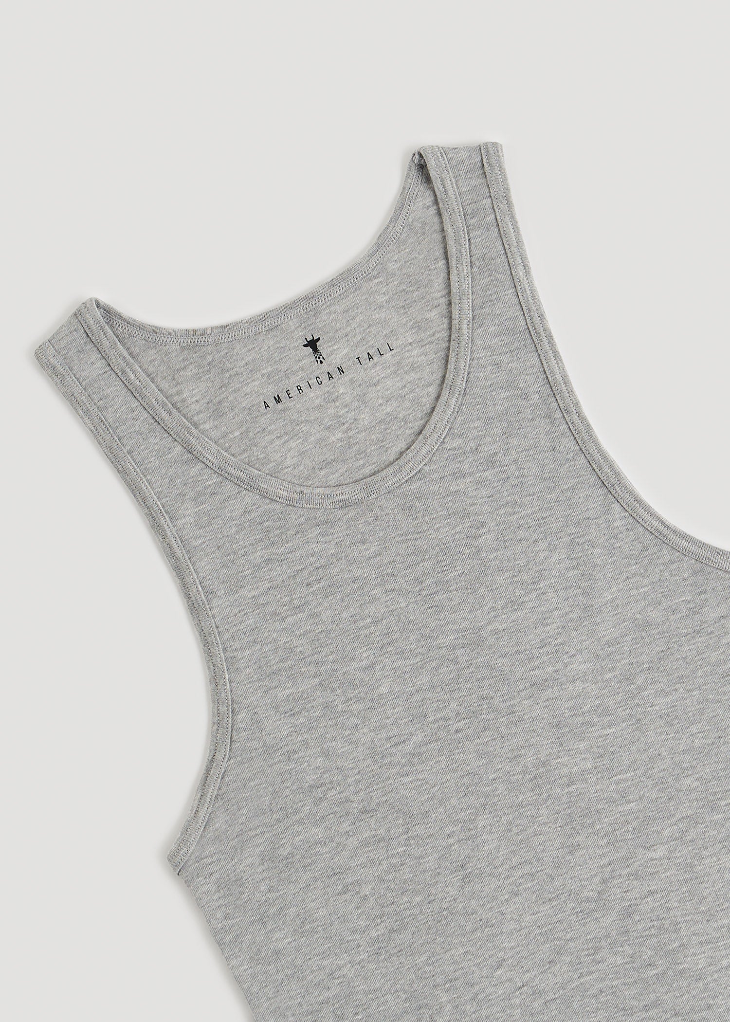 American Tall Men Ribbed Undershirt Tank Top for Tall Men in Grey Mix