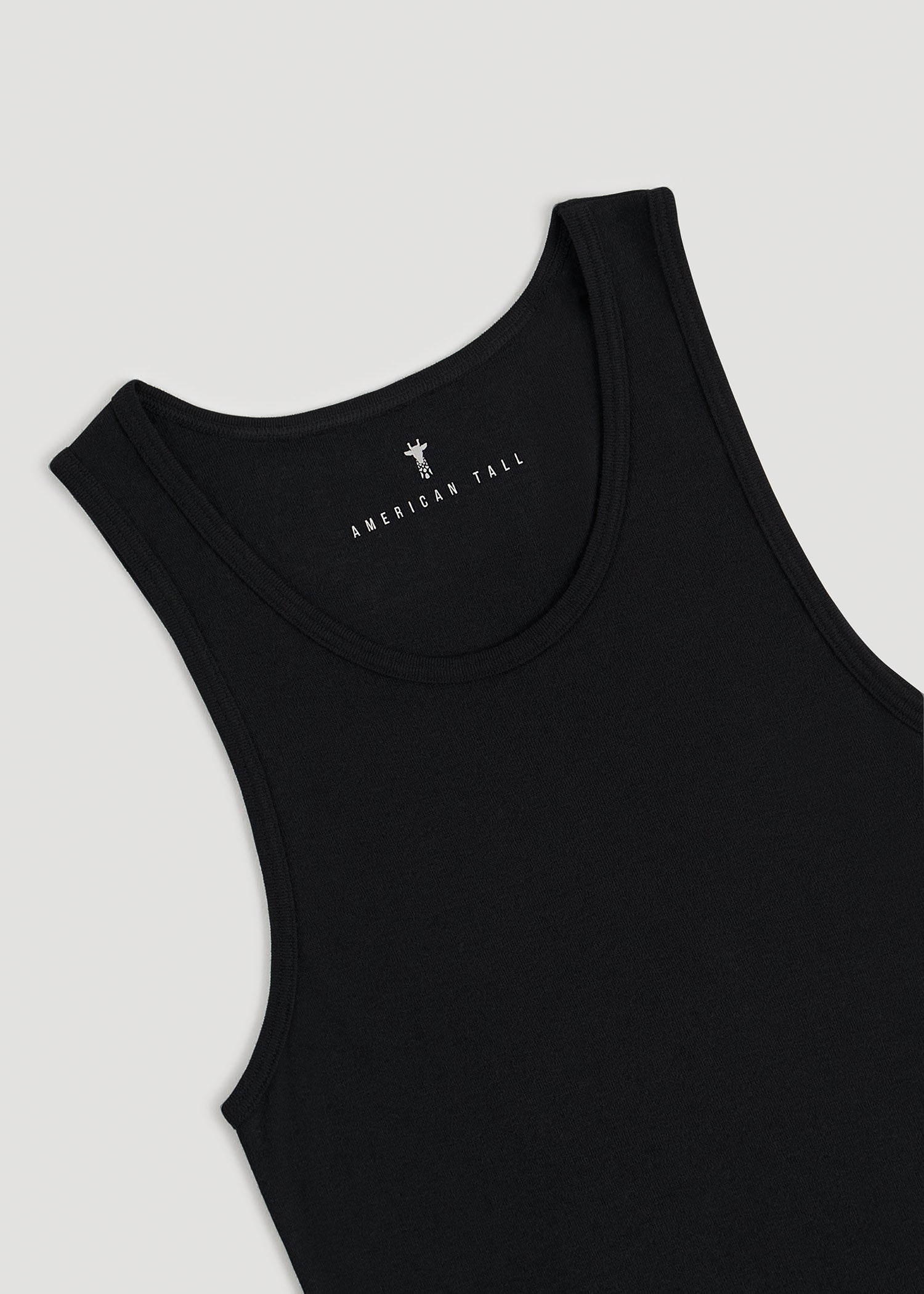 American Tall Men Ribbed Undershirt Tank Top for Tall Men in Black
