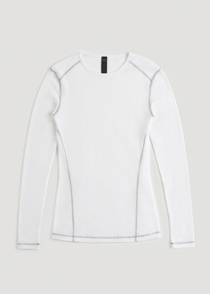 American Tall Men LJ&S Long Thermal Undershirt for Tall Men in White