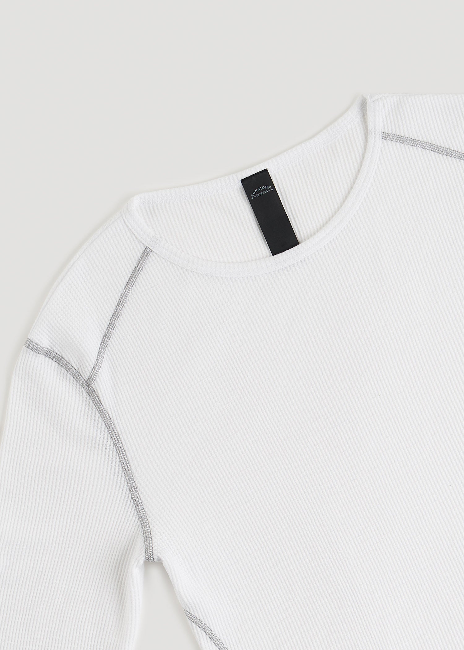 American Tall Men LJ&S Long Thermal Undershirt for Tall Men in White