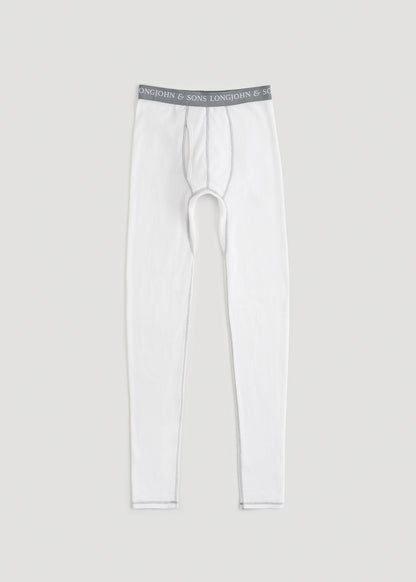American Tall Men LJ&S Long Thermal Underwear for Tall Men in White