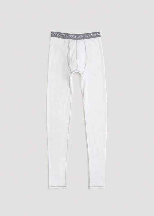 American Tall Men LJ&S Long Thermal Underwear for Tall Men in White