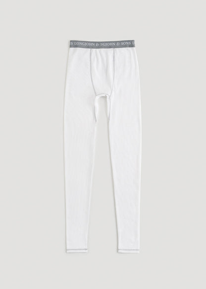 American Tall Men LJ&S Long Thermal Underwear for Tall Men in White