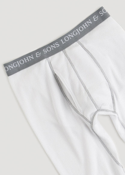 American Tall Men LJ&S Long Thermal Underwear for Tall Men in White