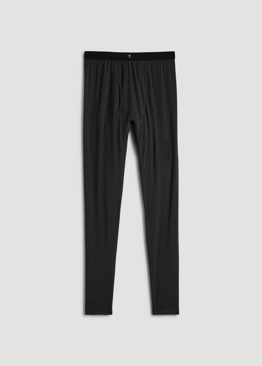 American Tall Men Merino Wool Blend Base Layer Tights for Tall Men in Charcoal Mix