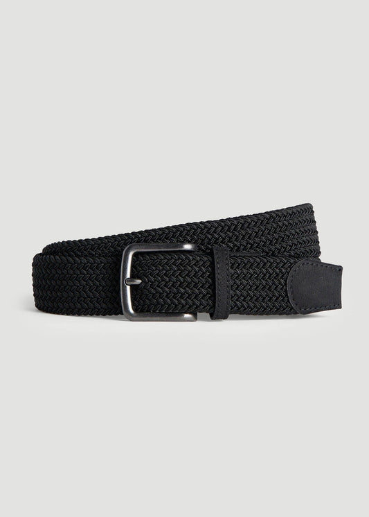 American Tall Men Stretch Woven Belt in Black