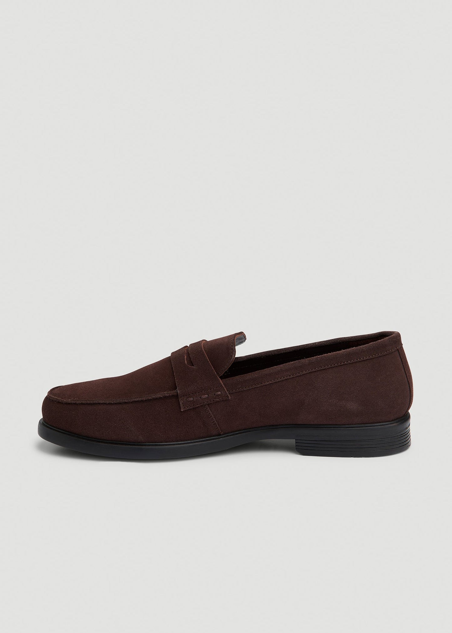 American Tall Men Penny Loafers for Tall Men in Dark Brown Suede