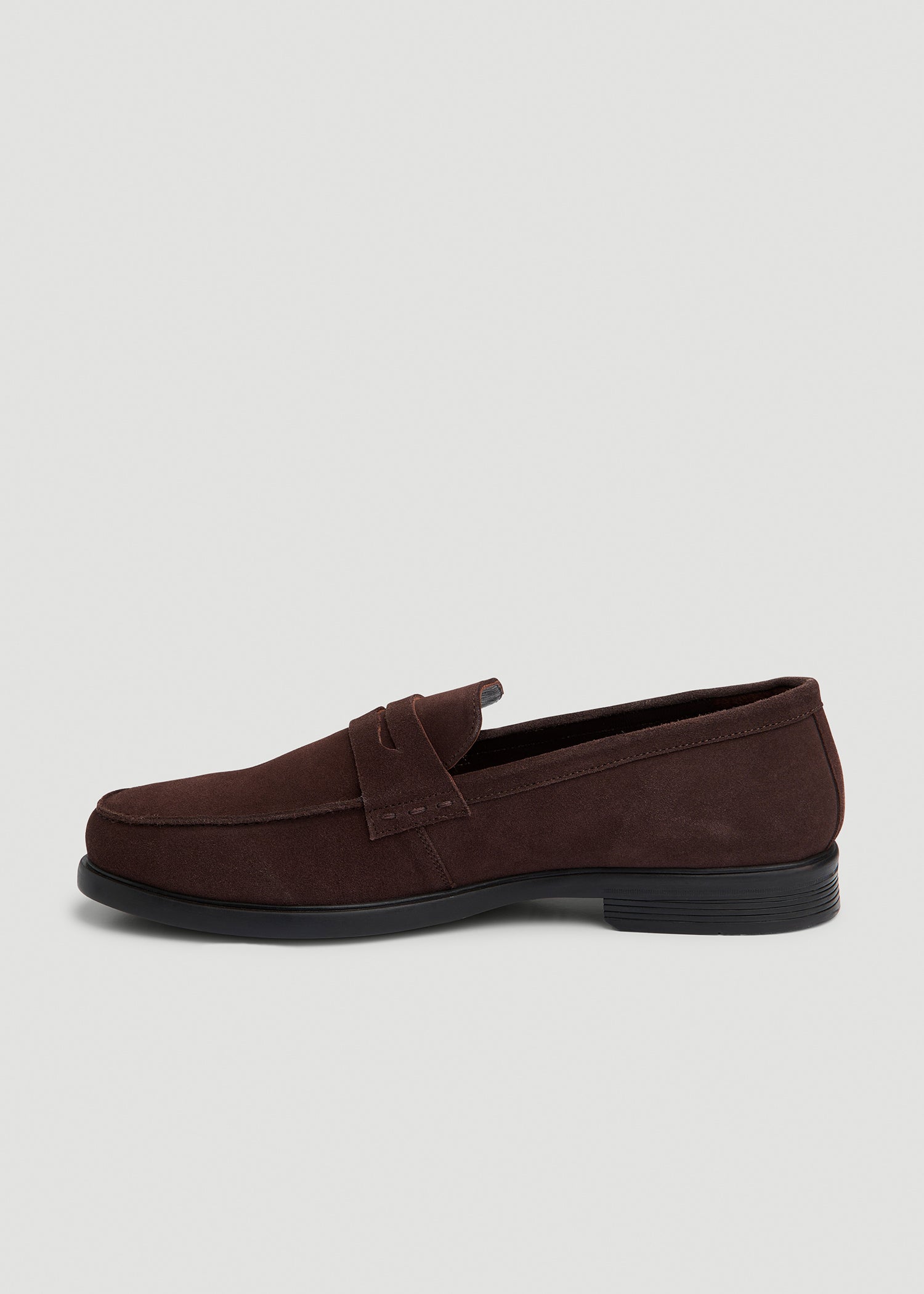 American Tall Men Penny Loafers for Tall Men in Dark Brown Suede