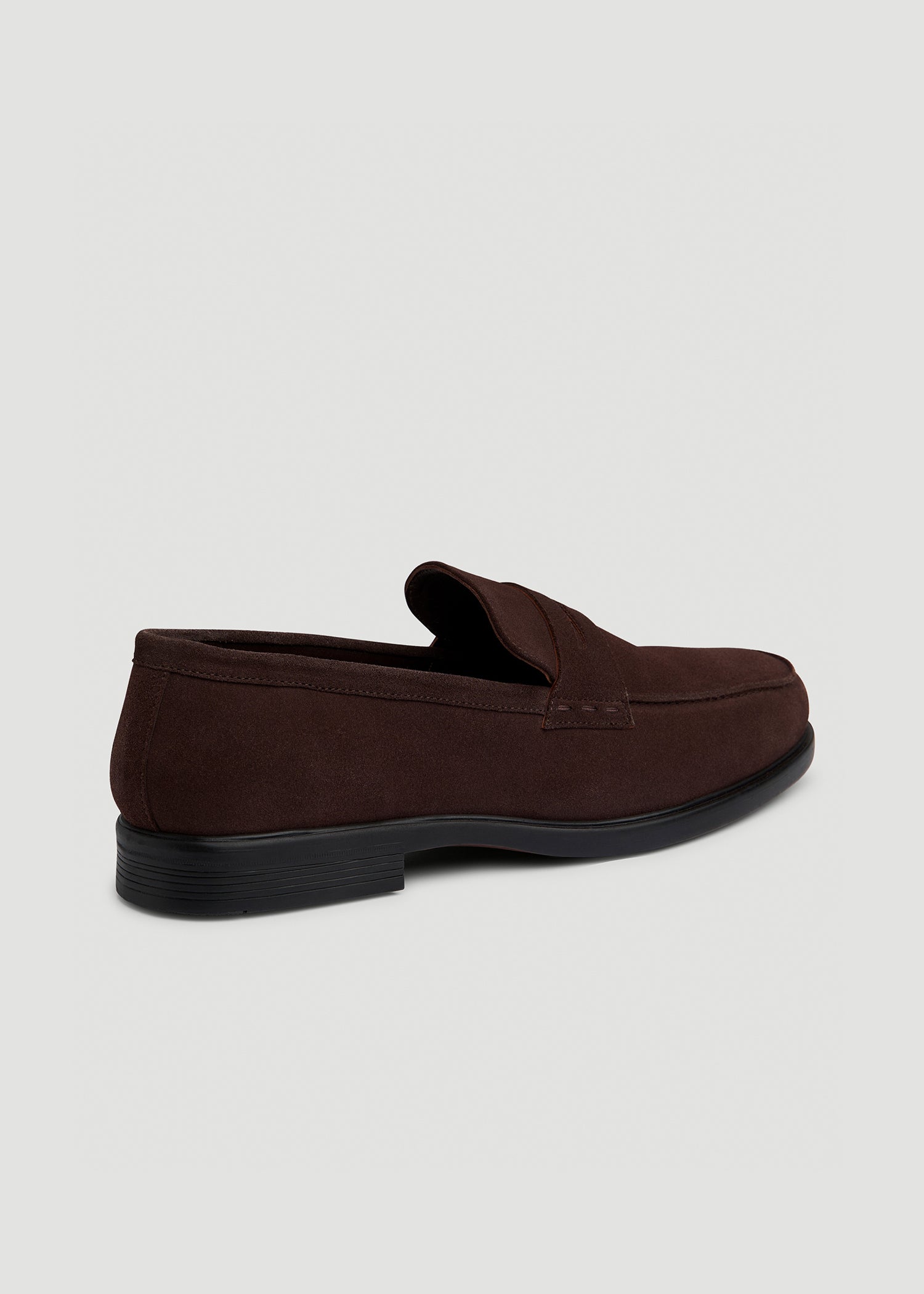 American Tall Men Penny Loafers for Tall Men in Dark Brown Suede