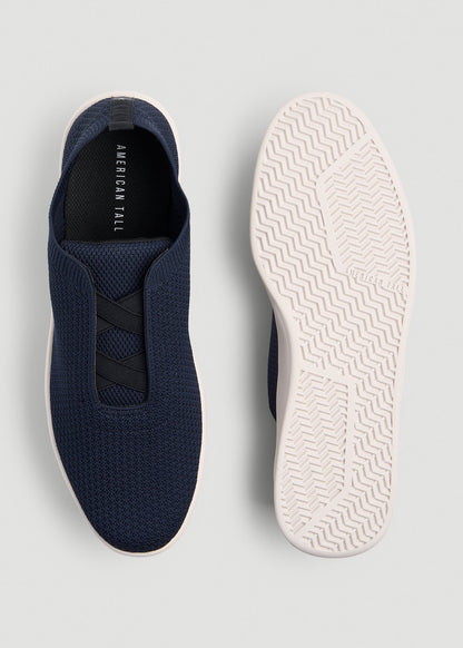 American Tall Men Lightweight Knit Sneakers for Tall Men in Navy