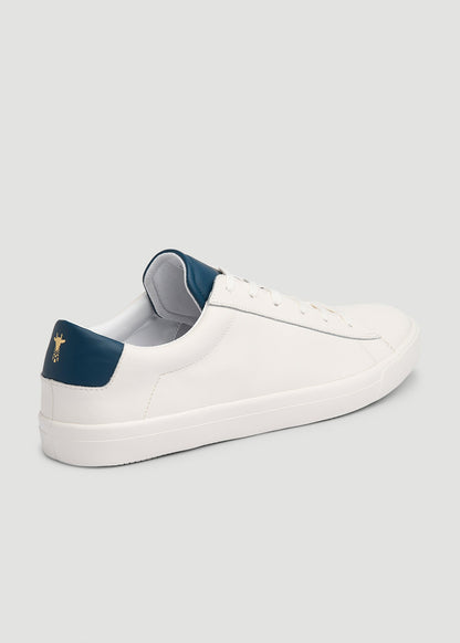 American Tall Men Tennis Sneaker for Tall Men in White and Navy