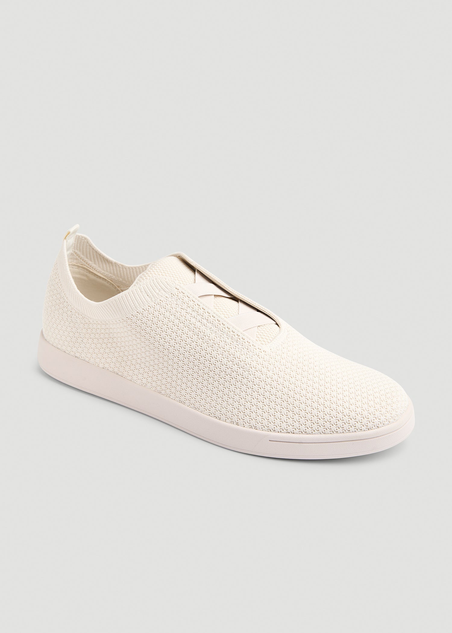 American Tall Men Lightweight Knit Sneakers for Tall Men in White Sand