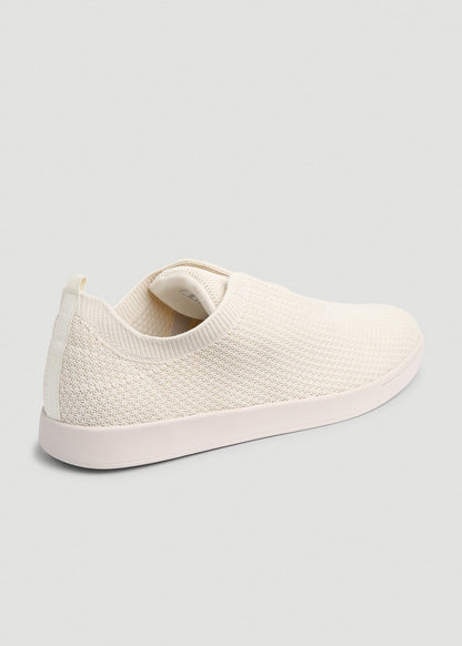 American Tall Men Lightweight Knit Sneakers for Tall Men in White Sand