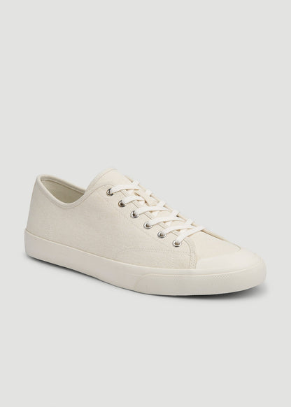 American Tall Men Vulcanized Sneaker for Tall Men in Ecru