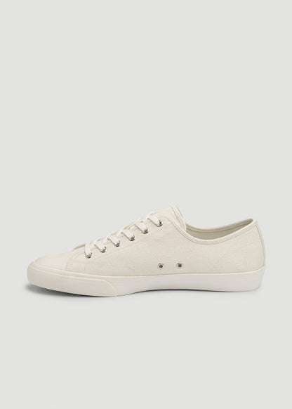 American Tall Men Vulcanized Sneaker for Tall Men in Ecru