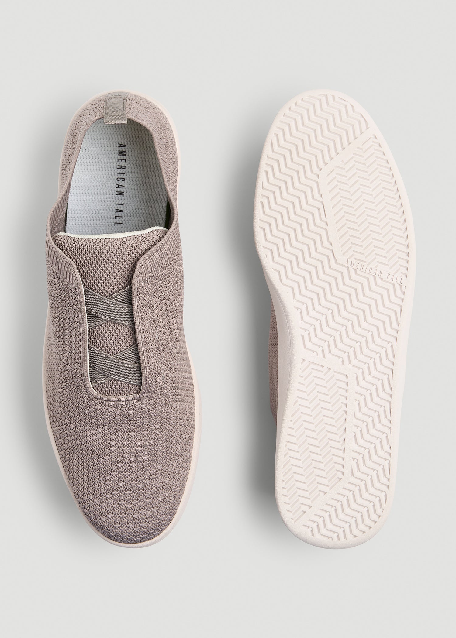 American Tall Men Lightweight Knit Sneakers for Tall Men in Moon Rock