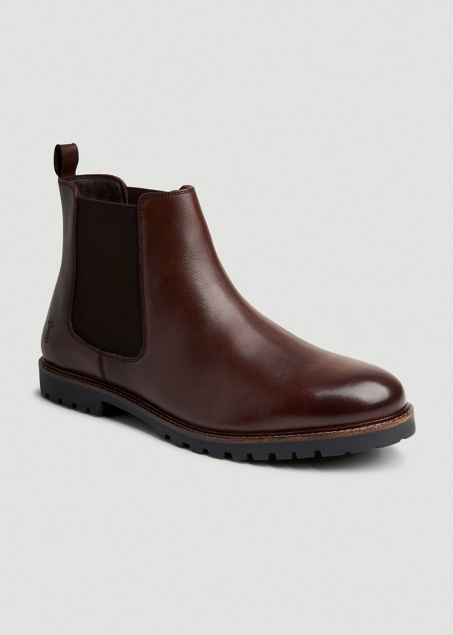 American Tall Men Lug Sole Chelsea Boots for Tall Men in Dark Brown