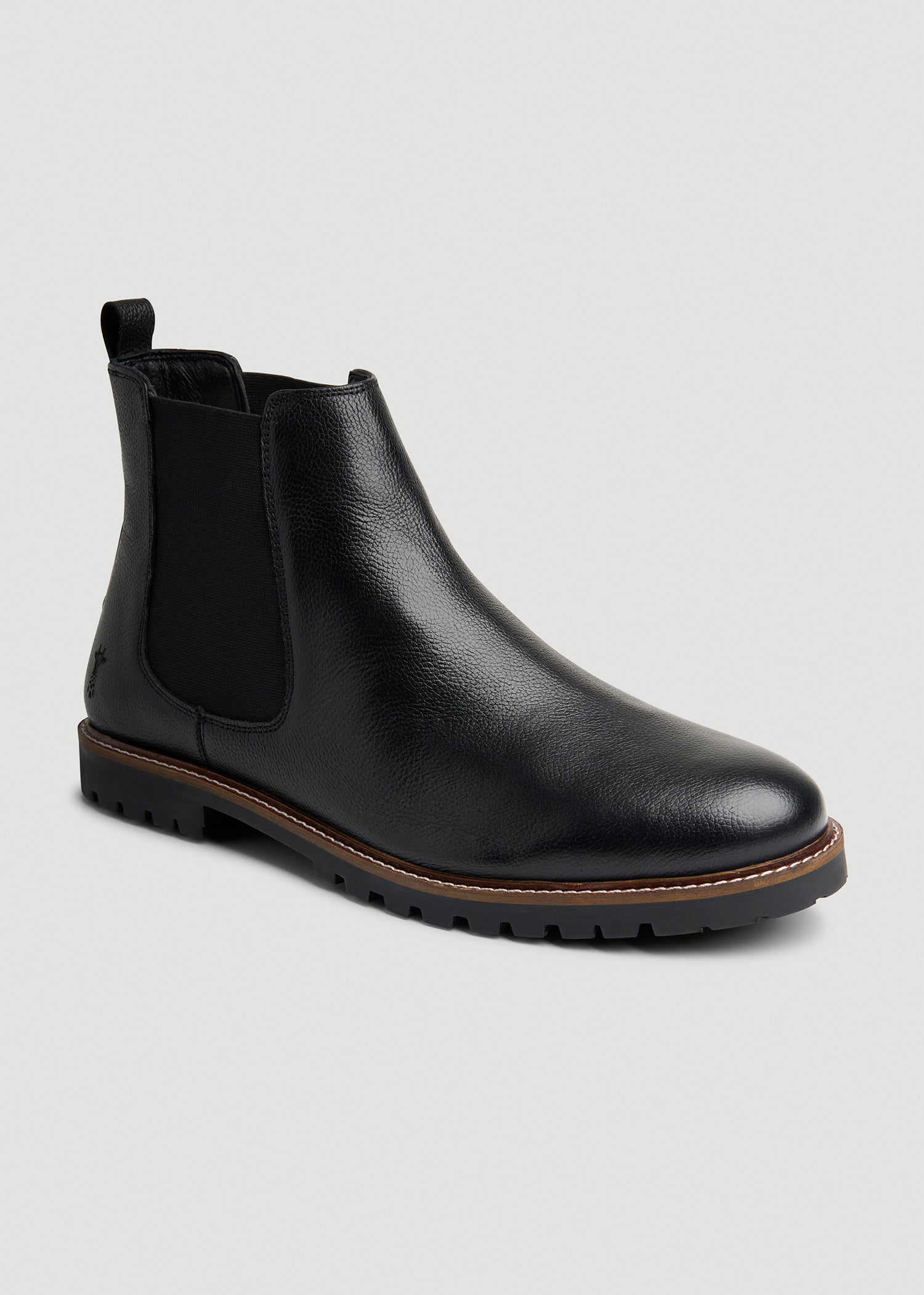 American Tall Men Lug Sole Chelsea Boots for Tall Men in Black
