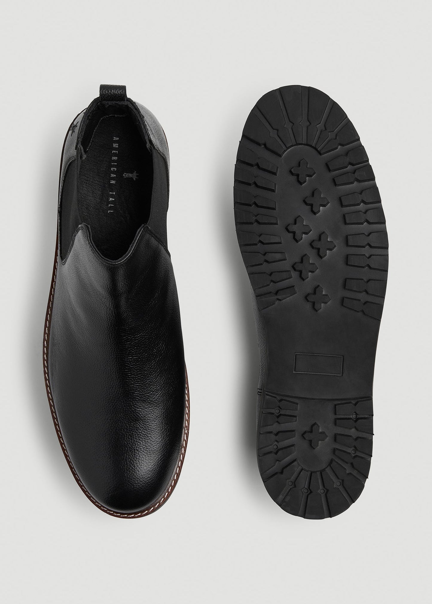 American Tall Men Lug Sole Chelsea Boots for Tall Men in Black