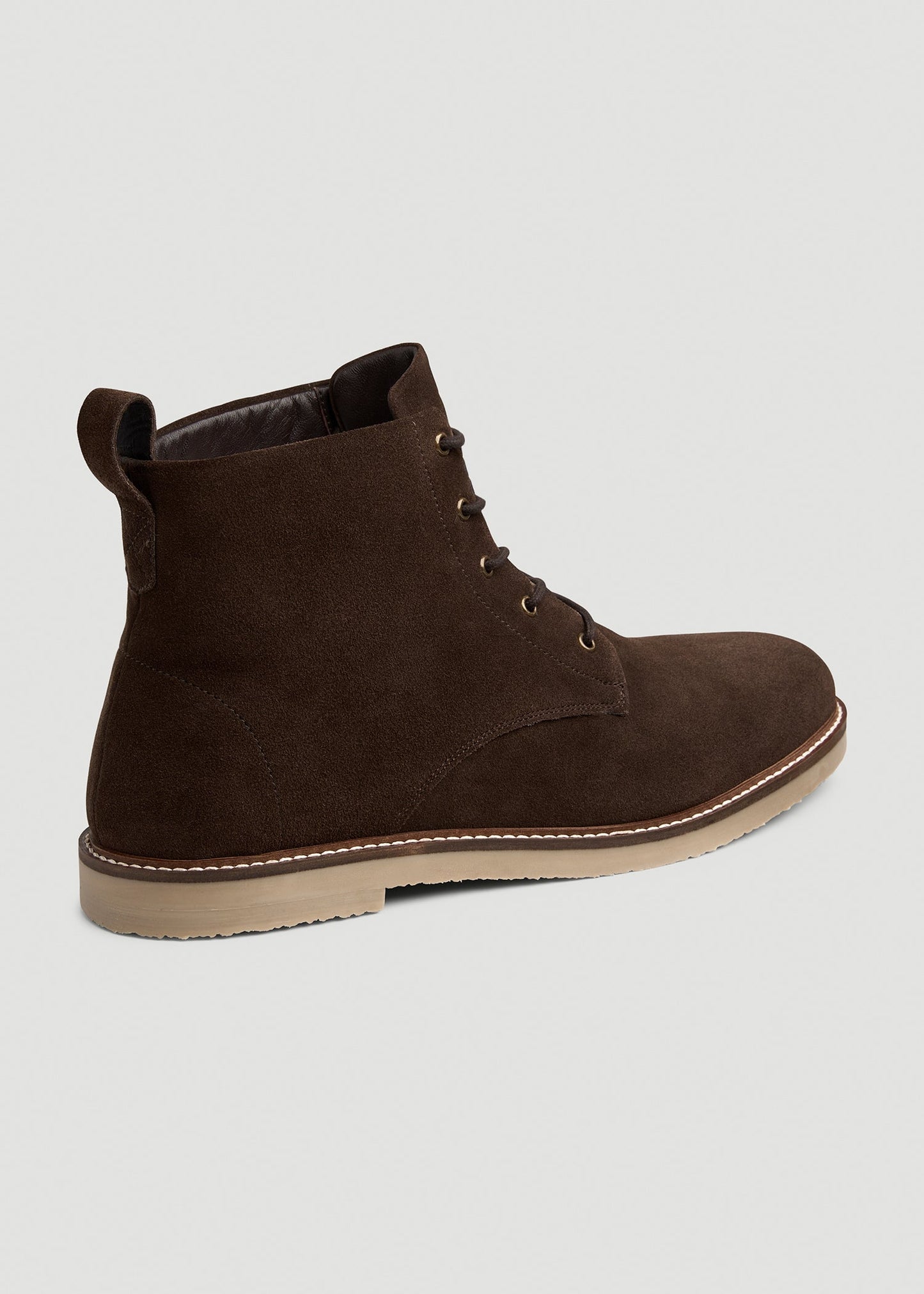 American Tall Men Suede Crepe Sole Boots for Tall Men in Dark Brown