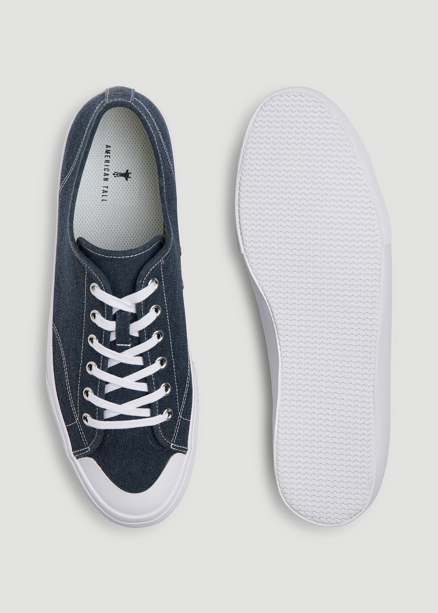 American Tall Men Vulcanized Sneaker for Tall Men in Navy Blue