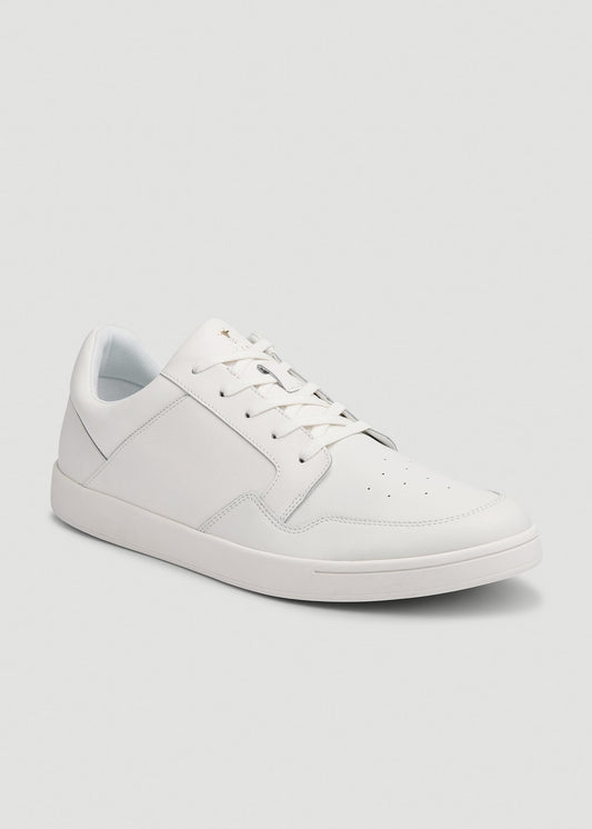 American Tall Men Court Sneaker for Tall Men in White