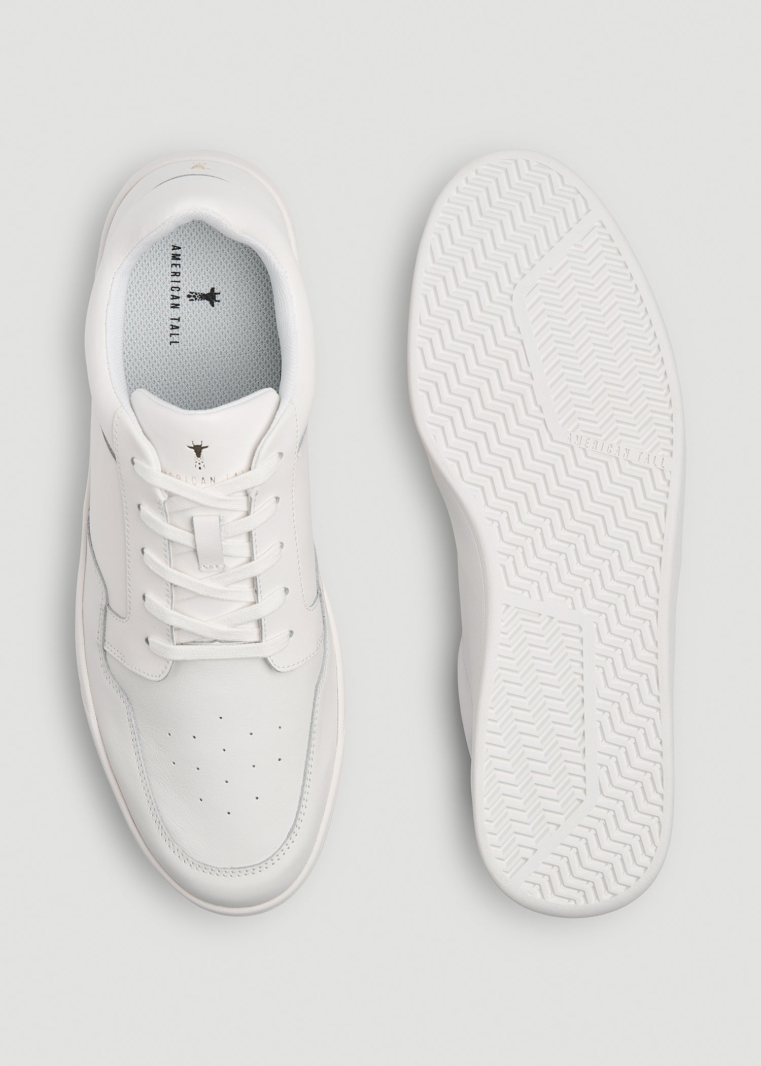 American Tall Men Court Sneaker for Tall Men in White