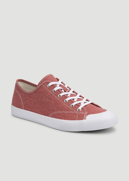 American Tall Men Vulcanized Sneaker for Tall Men in Light Red
