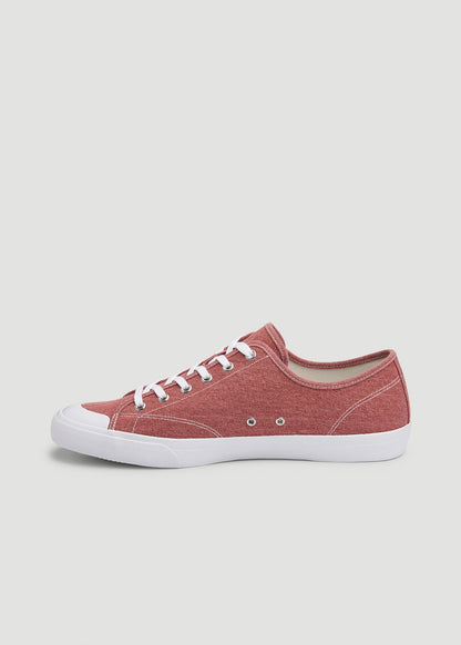 American Tall Men Vulcanized Sneaker for Tall Men in Light Red