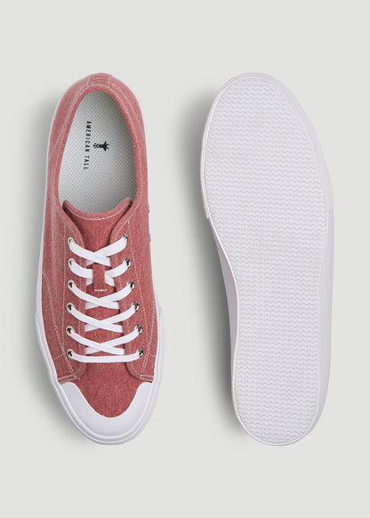 American Tall Men Vulcanized Sneaker for Tall Men in Light Red
