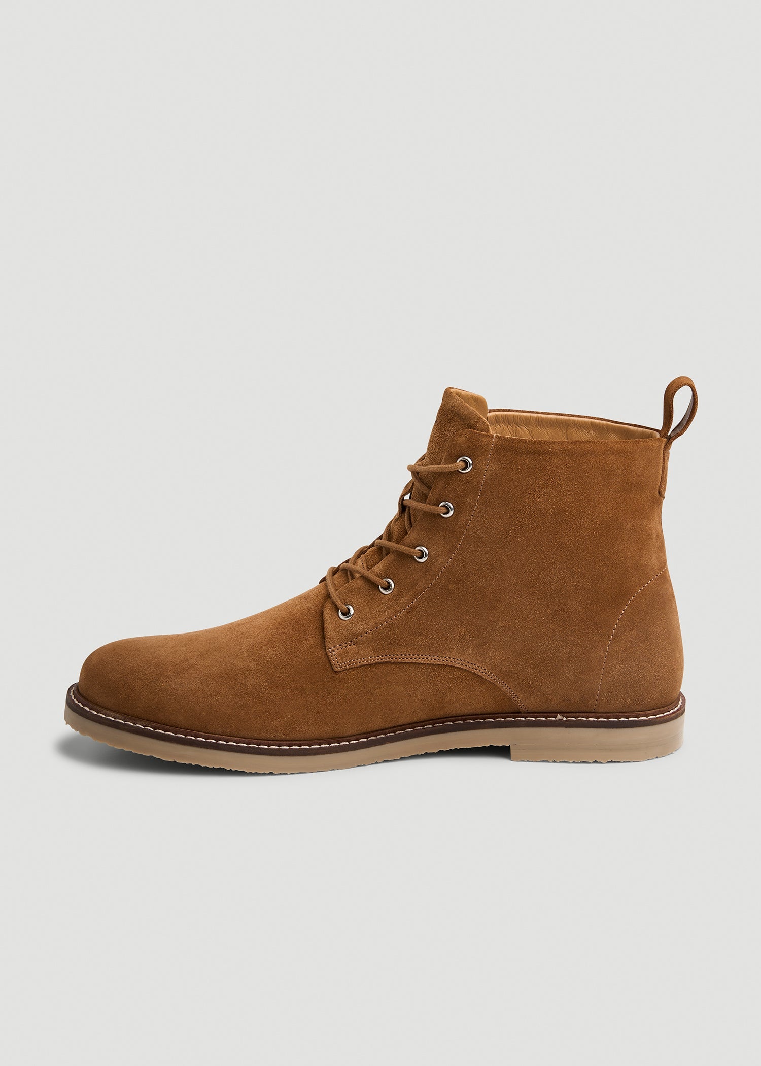 American Tall Men Suede Crepe Sole Boots for Tall Men in Tan