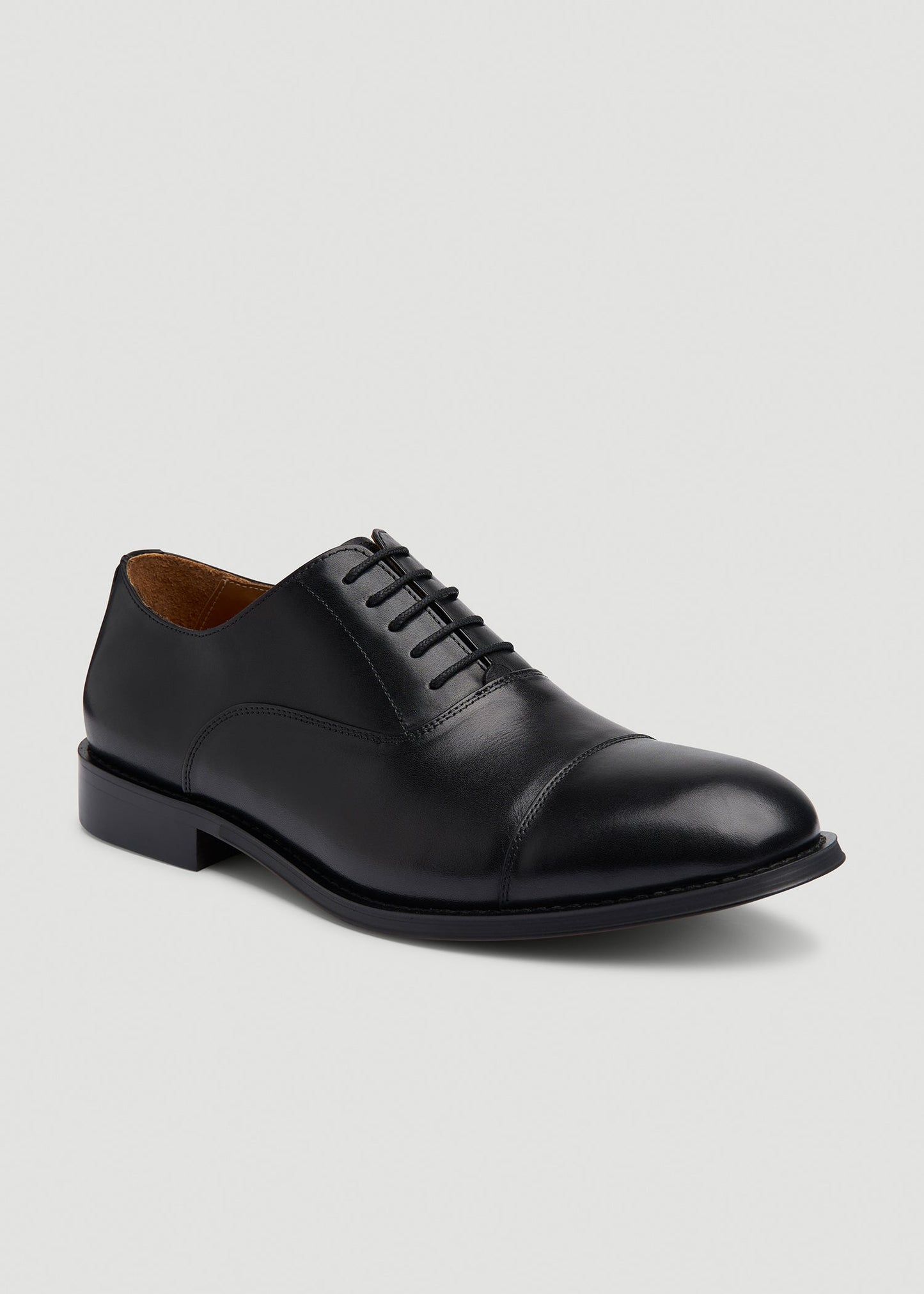 American Tall Men Leather Cap Toe Oxford for Tall Men in Black