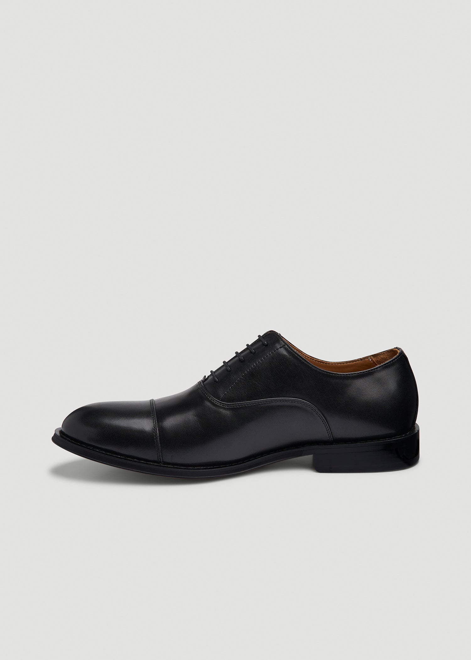 American Tall Men Leather Cap Toe Oxford for Tall Men in Black