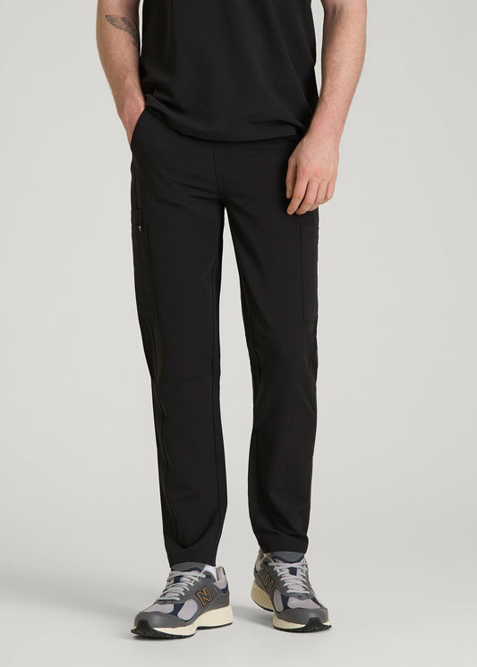 American Tall Men Cargo Scrub Pants for Tall Men in Black