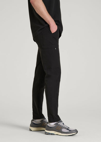 American Tall Men Cargo Scrub Pants for Tall Men in Black