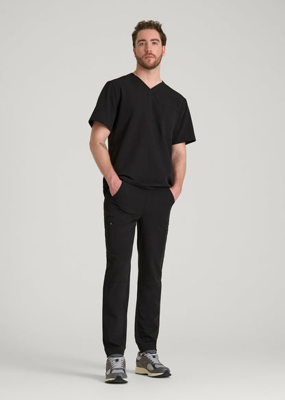 American Tall Men Cargo Scrub Pants for Tall Men in Black