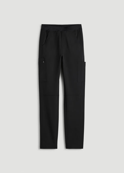 American Tall Men Cargo Scrub Pants for Tall Men in Black