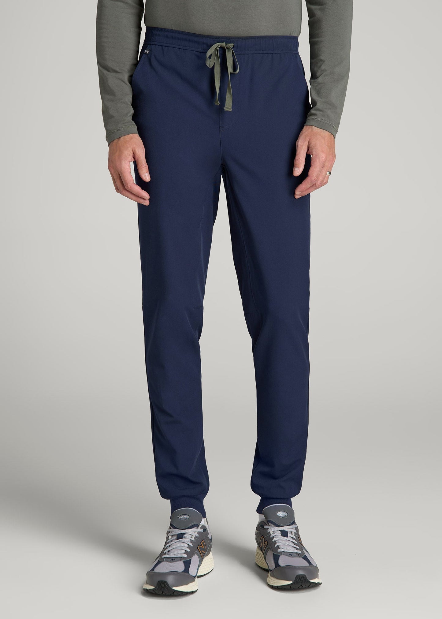 American Tall Men Scrub Joggers for Tall Men in Patriot Blue