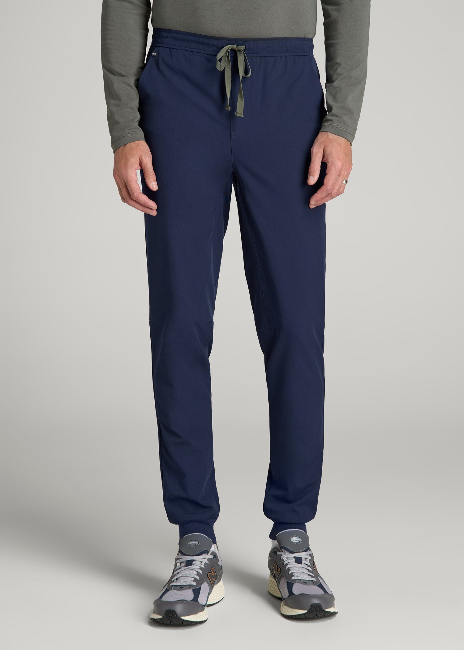 American Tall Men Scrub Joggers for Tall Men in Patriot Blue