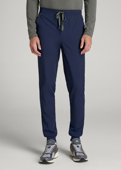 American Tall Men Scrub Joggers for Tall Men in Patriot Blue