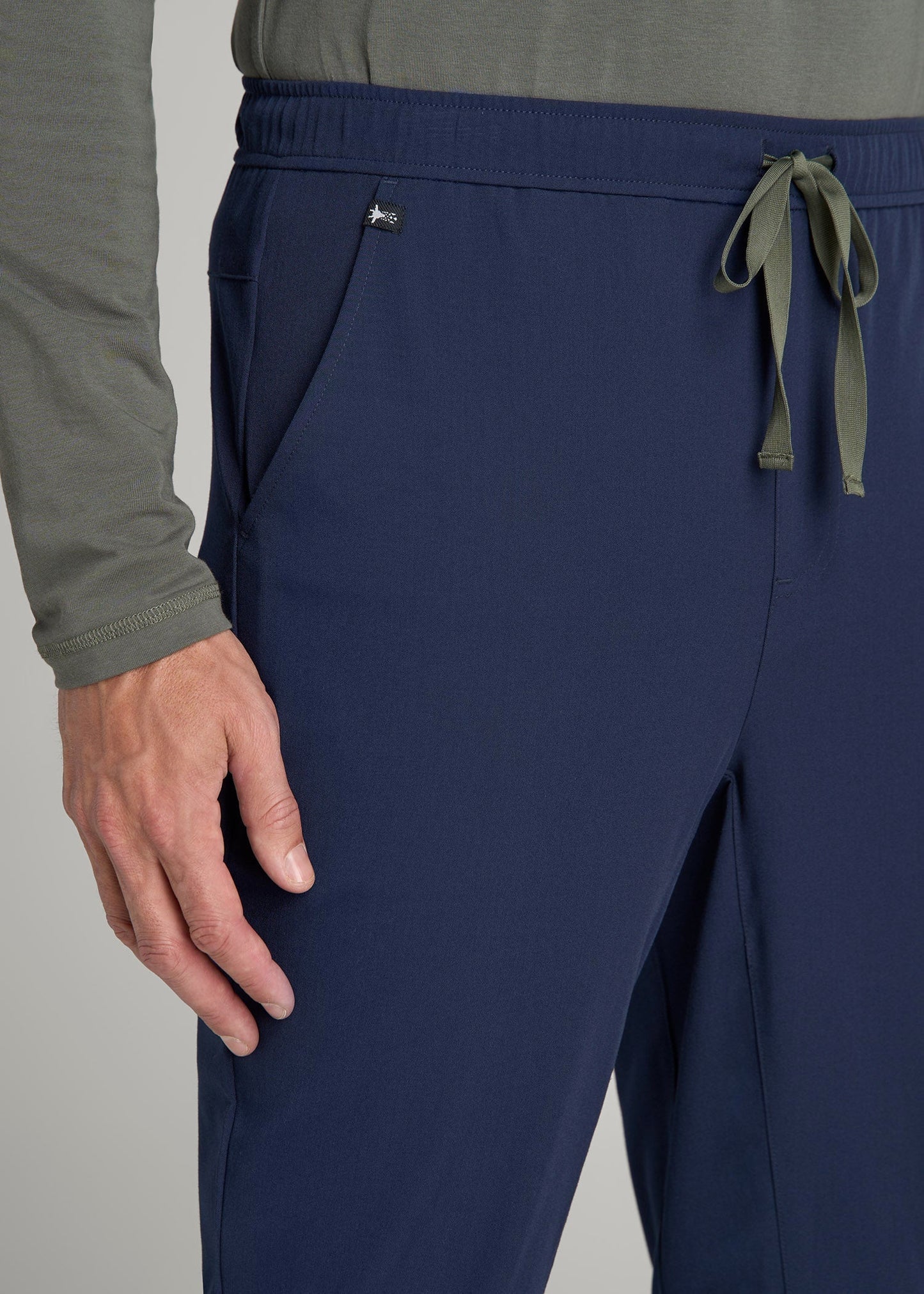 American Tall Men Scrub Joggers for Tall Men in Patriot Blue