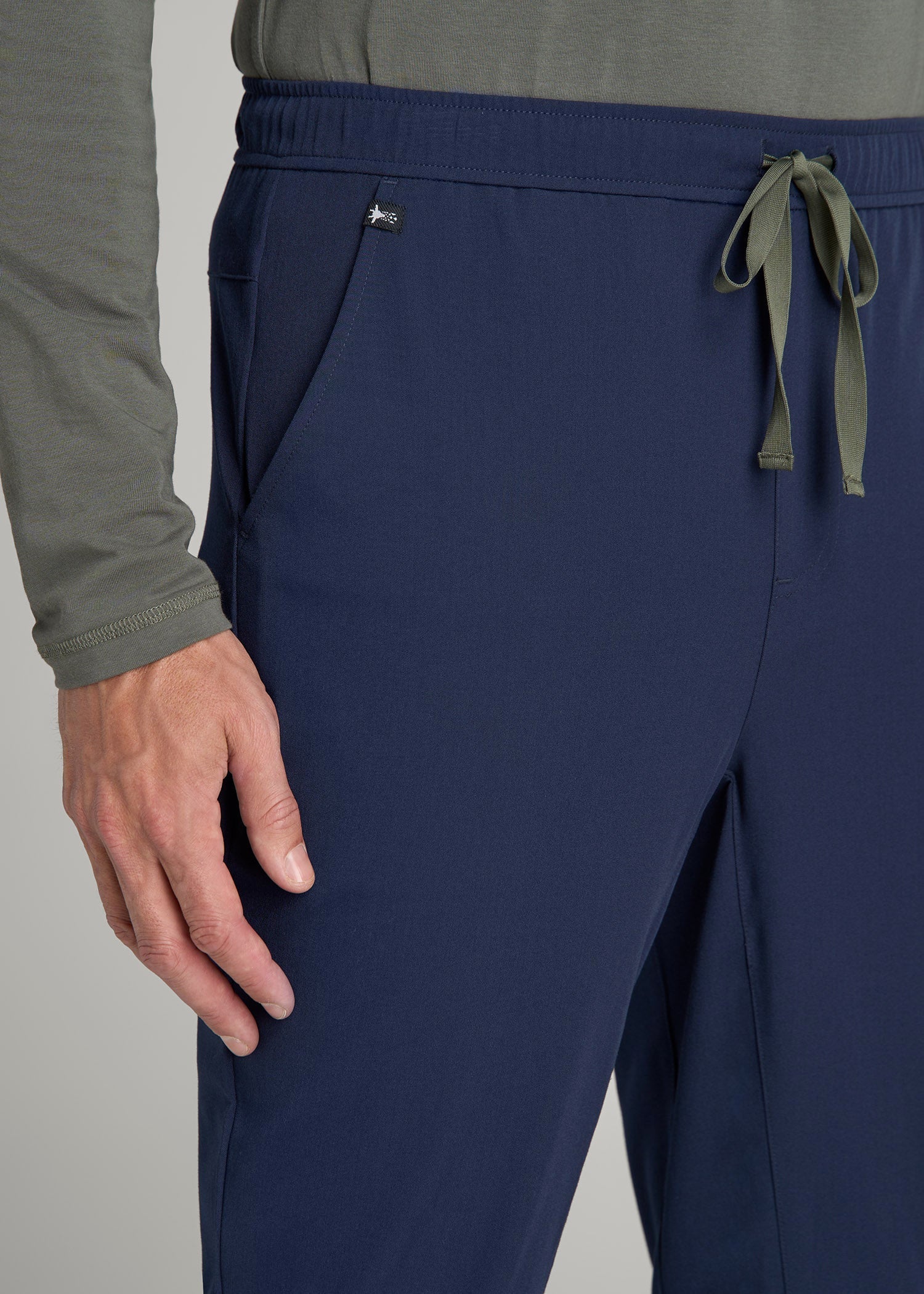 American Tall Men Scrub Joggers for Tall Men in Patriot Blue