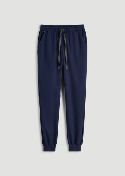 American Tall Men Scrub Joggers for Tall Men in Patriot Blue