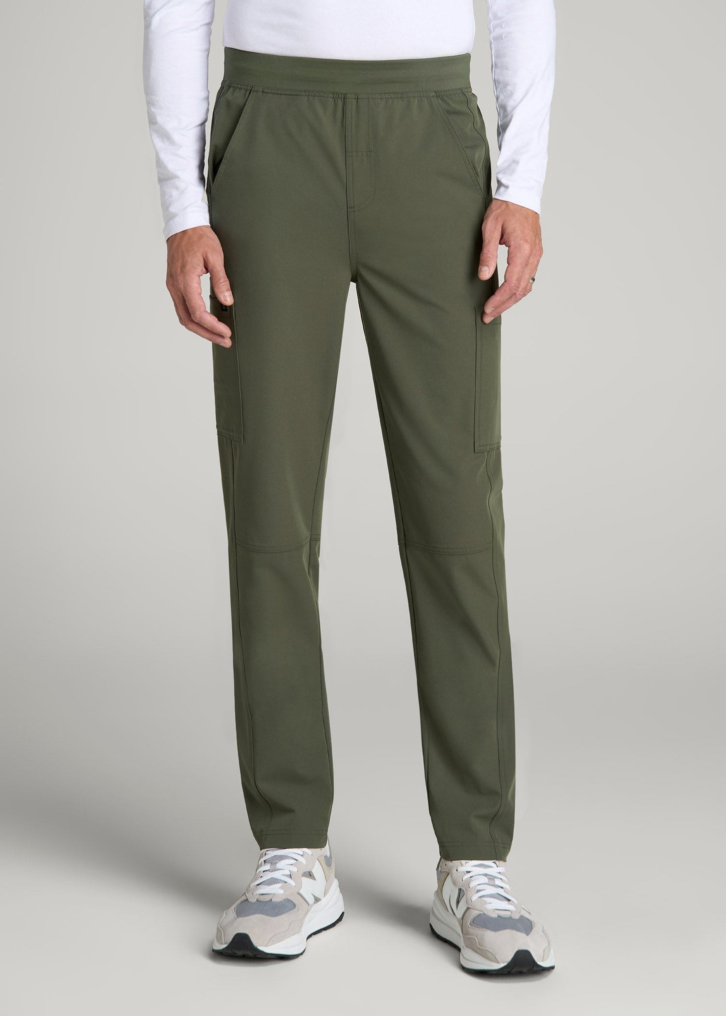 American Tall Men Cargo Scrub Pants for Tall Men in Clover Green