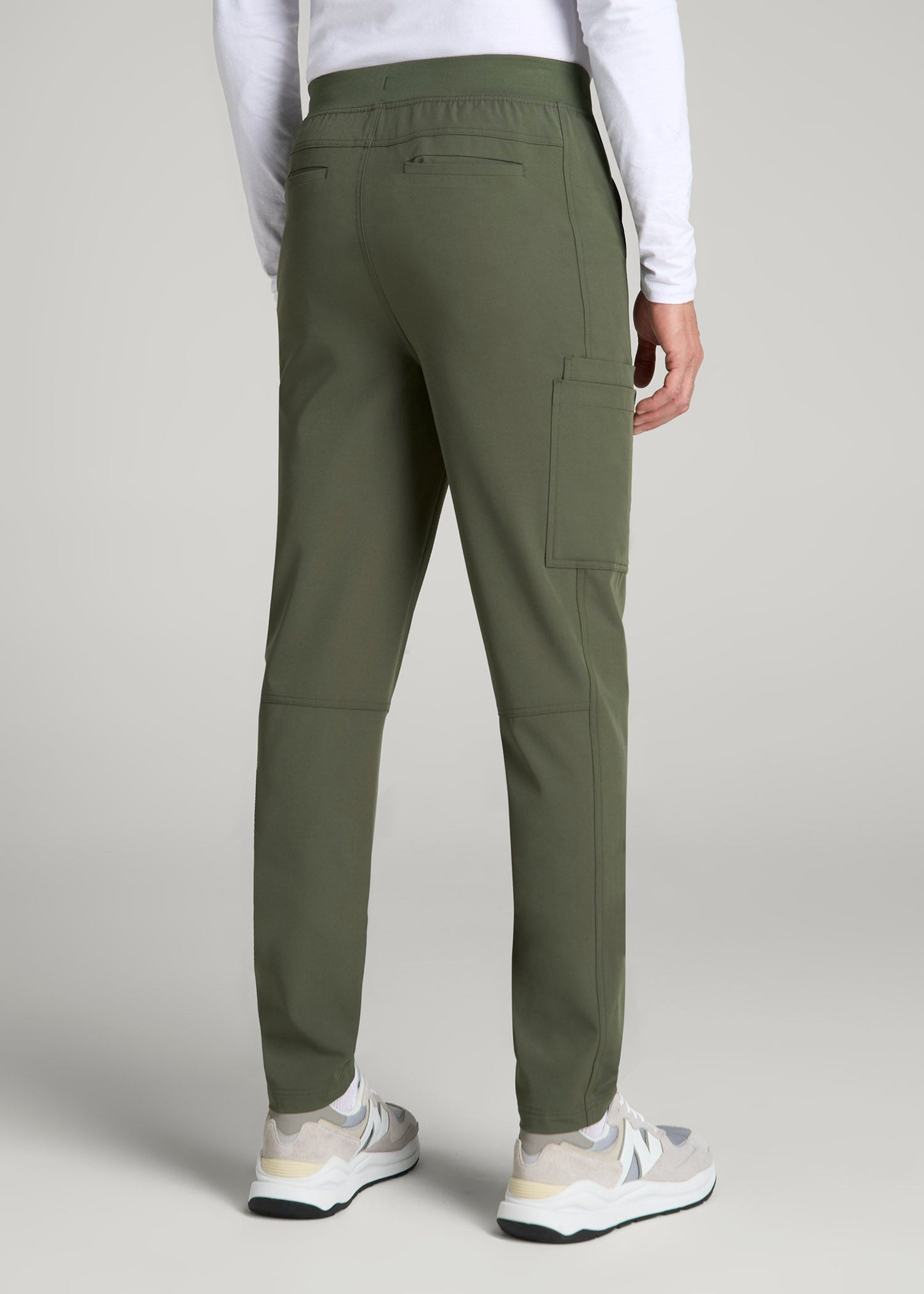 American Tall Men Cargo Scrub Pants for Tall Men in Clover Green