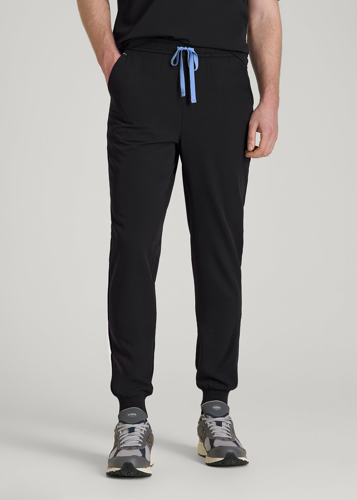 American Tall Men Scrub Joggers for Tall Men in Black