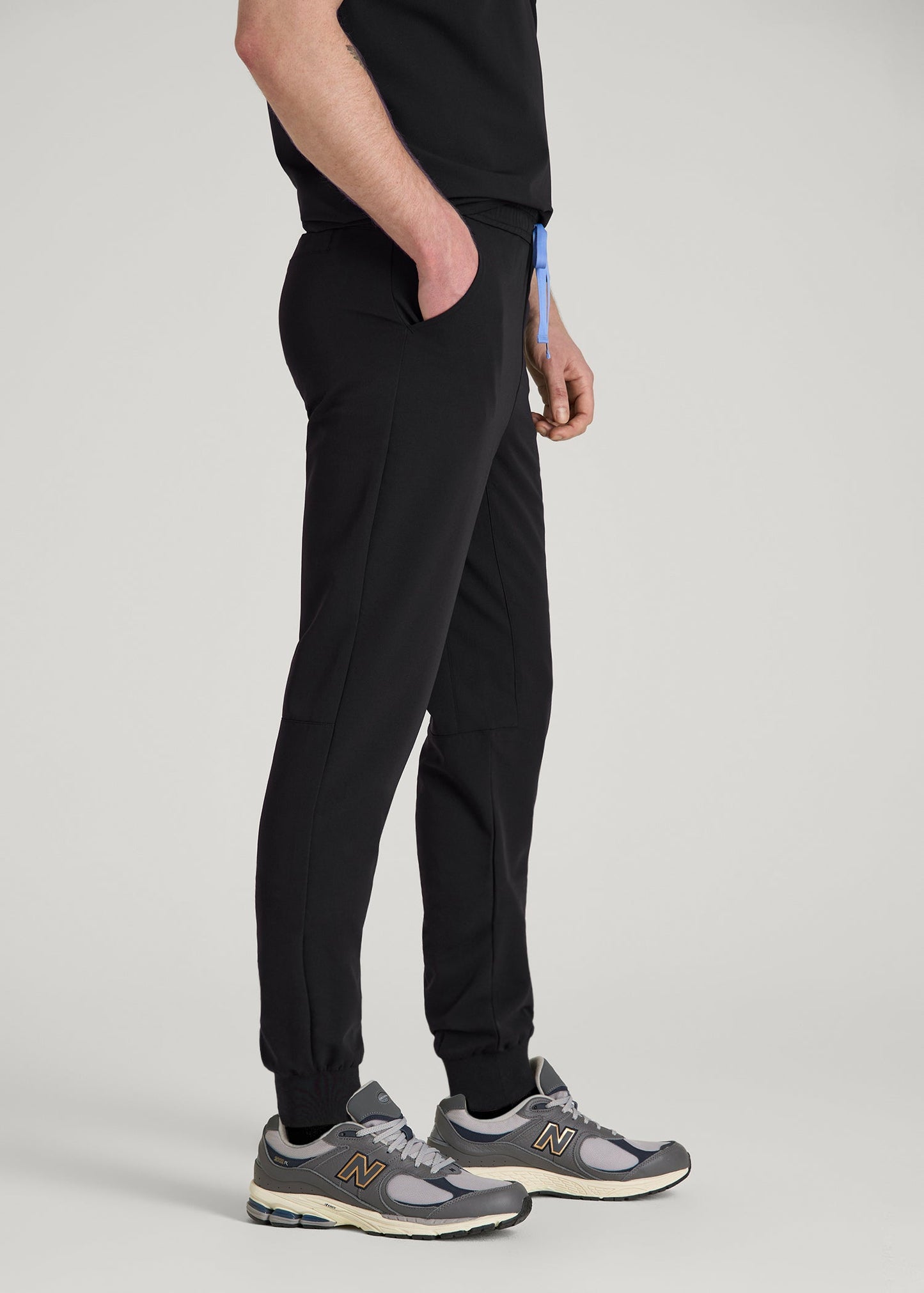 American Tall Men Scrub Joggers for Tall Men in Black