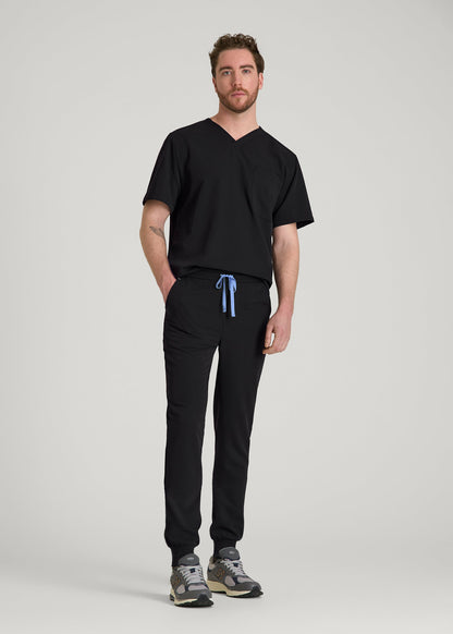 American Tall Men Scrub Joggers for Tall Men in Black