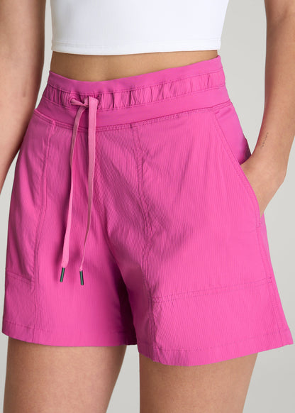 American Tall Women High Rise After Practice Short for Tall Women in Magenta
