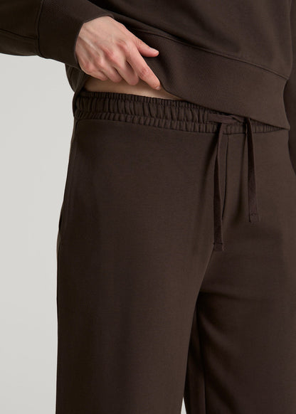 American Tall Women Everyday Terry Midrise Wide Leg Pants for Tall Women in Espresso